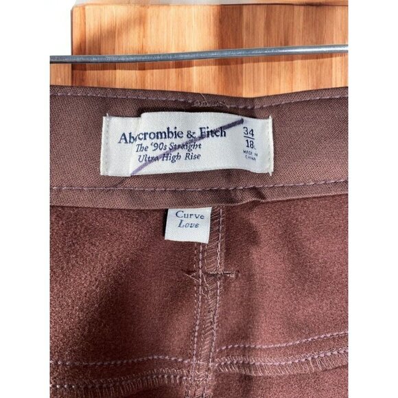 Abercrombie & Fitch ‘90s Straight Ultra High Rise Vegan Leather Pants - Size 18 - Picture 16 of 16